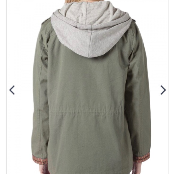 Miss Me Olive Green Hooded Utility Jacket, Size Small - Picture 3 of 16